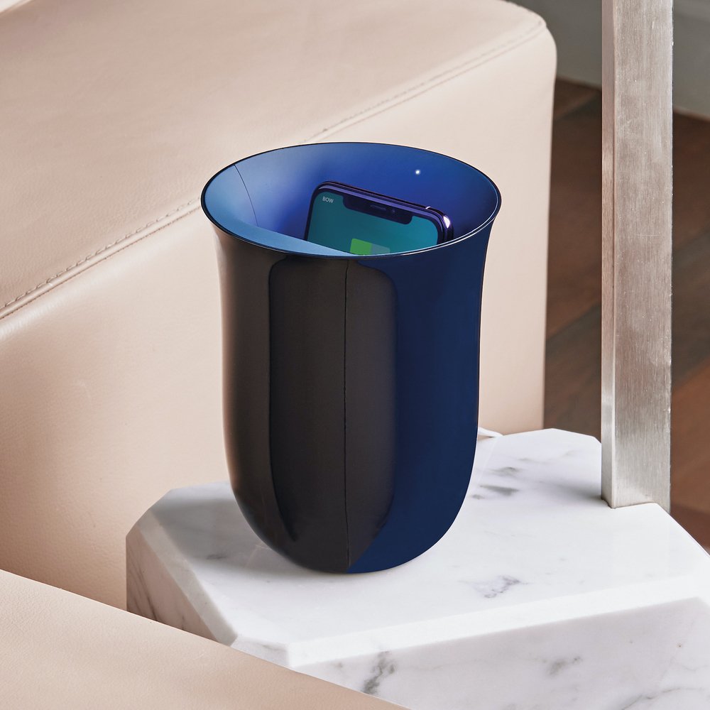 Беспроводное зарядное устройство Lexon Oblio со встроенным УФ-стерилизатором, 10 Вт, тёмно-синий